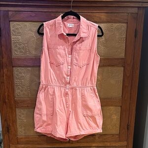 Pact Pink Sleeveless women’s One-Piece Romper with Front Pockets